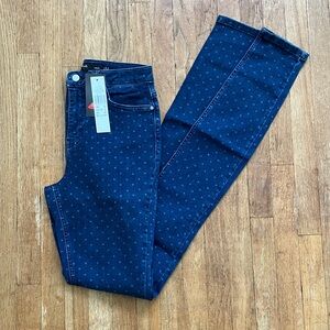 NWT Long Tall Sally Polka Dot Skinny Jeans 38” Inseam